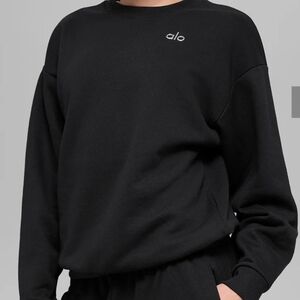 NWT ALO Yoga Women's Accolade Black Crewneck Sweater